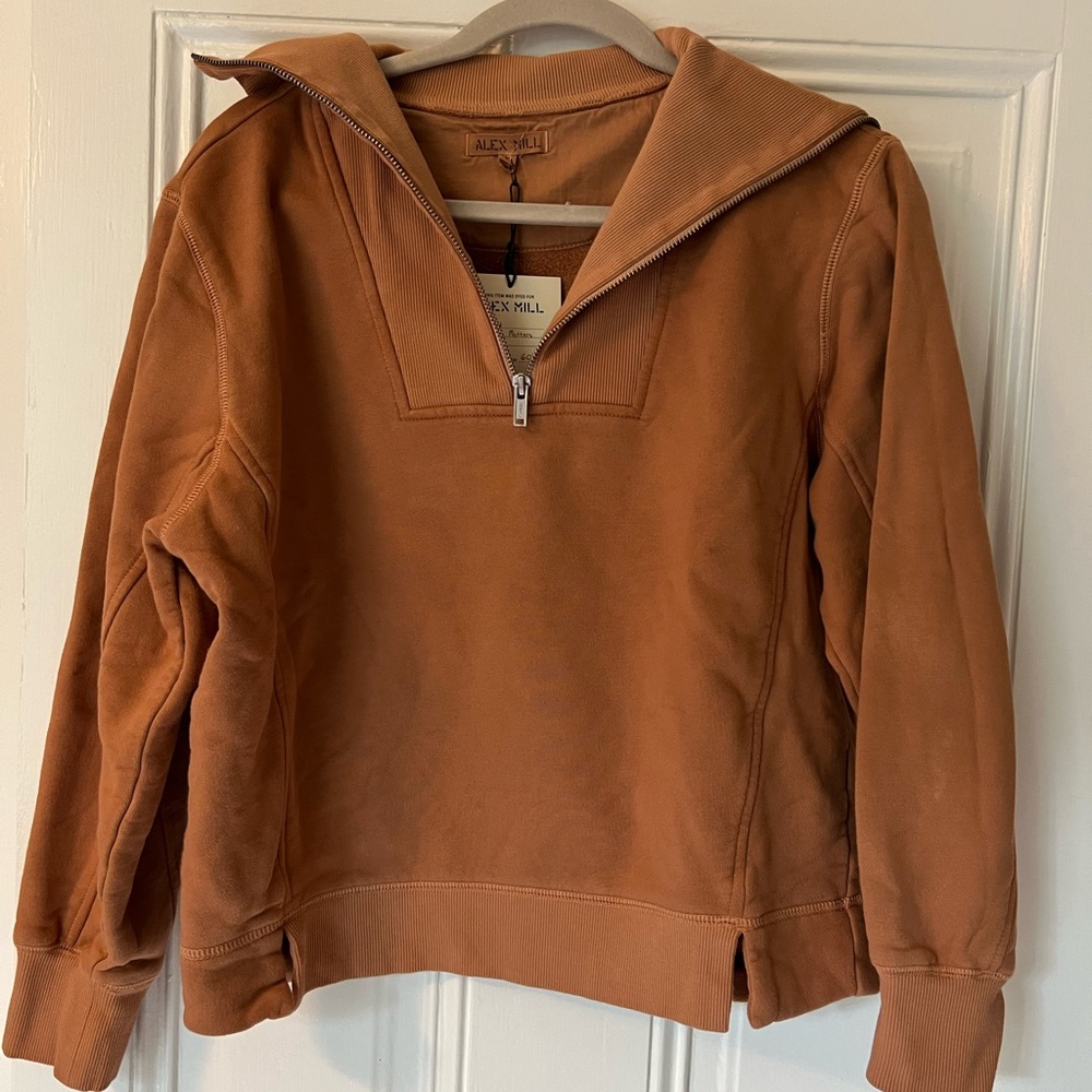 Alex Mill Crosby half-zip cotton sweatshirt, size medium, NWT